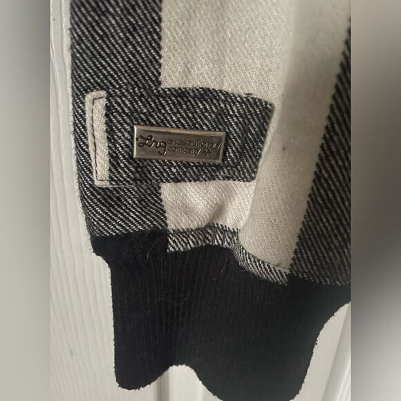 LFG Men’s Black & White Plaid Wool Blend Full Zip Shirt Jacket Size XL - Picture 4 of 6